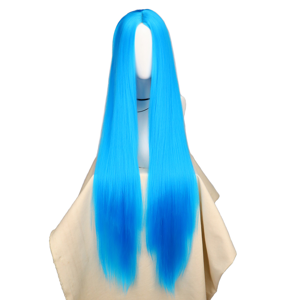 QQXCAIW Косплей 100 см длинные – обзор и цена Anime Cosplay Blue Hair