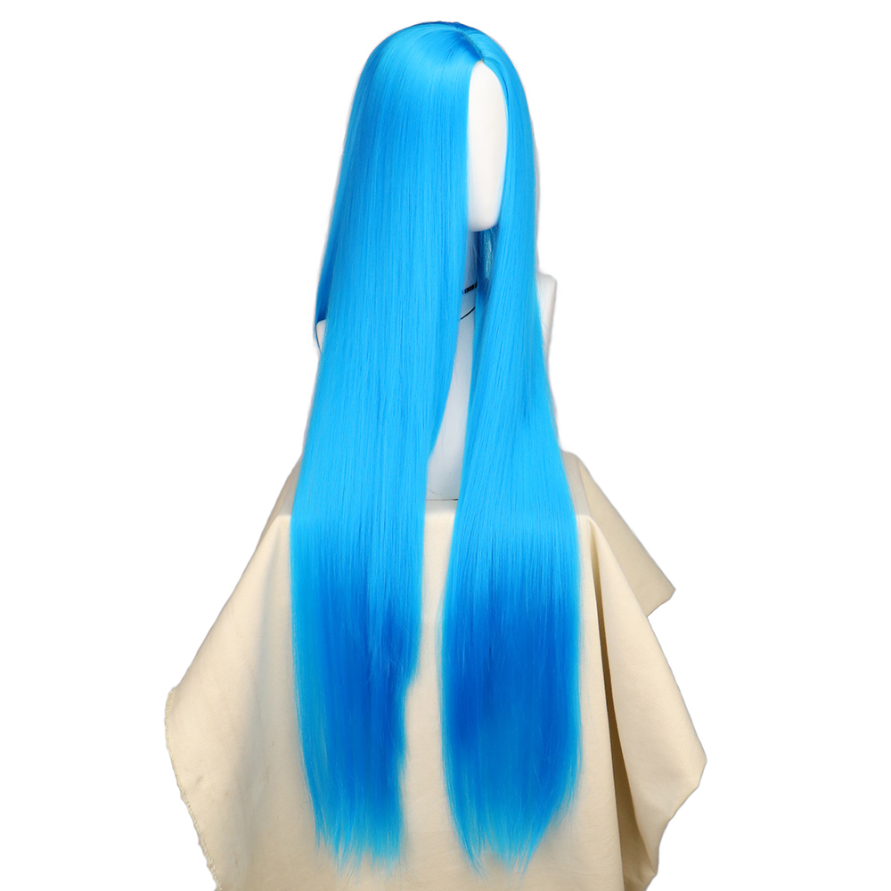 QQXCAIW Косплей 100 см длинные – обзор и цена Anime Cosplay Blue Hair